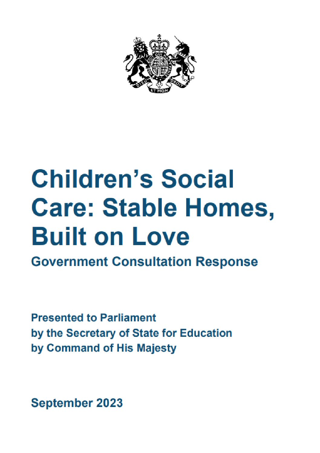 Children’s Social Care: Stable Homes, Built on Love consultation response