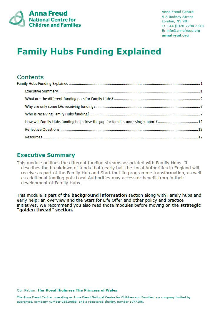 Family Hubs Funding Explained
